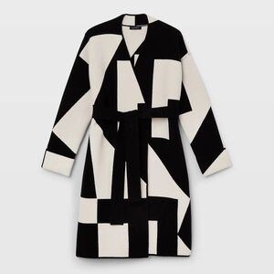 Club Monaco Geo Jacquard Sweater Wrap Coat